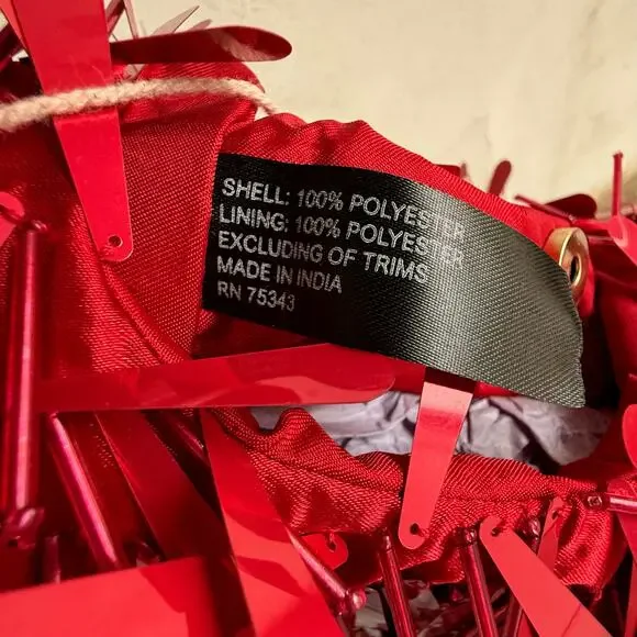 Viral Red Sequin Tassel Shoulder Bag Handmade NWT Statement Holiday Party Purse - Picture 4 of 6